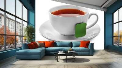 Cup of tea isolated on white background Wall mural