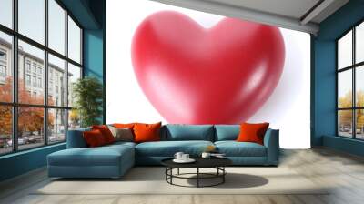 decorative red heart isolated on white. Wall mural