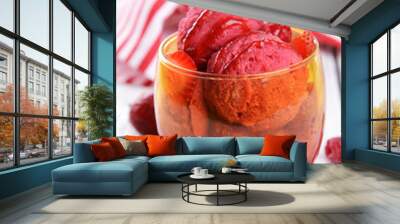 Delicious ice cream on table close-up Wall mural