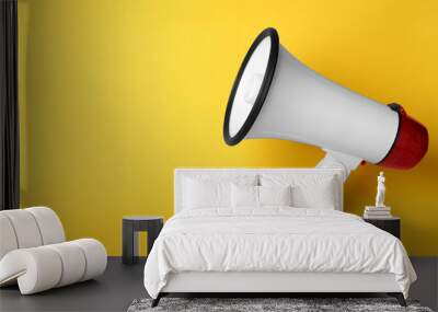 Electronic megaphone on color background Wall mural