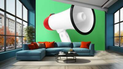 Electronic megaphone on color background Wall mural