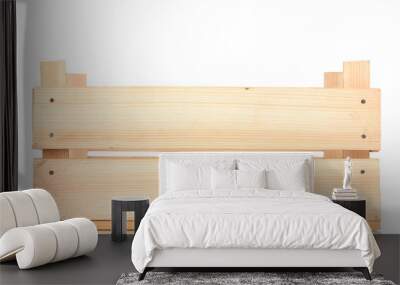 empty wooden crate isolated on white Wall mural