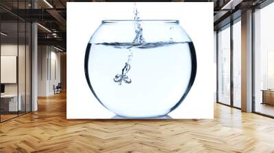 Fish bowl isolated on white Wall mural