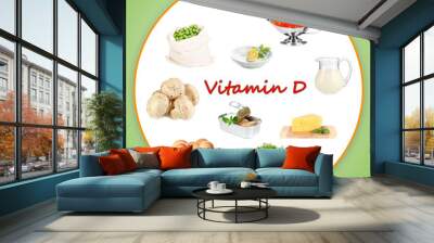 Food sources of vitamin D Wall mural