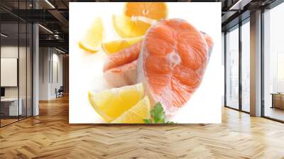 Fresh fish isolated on white Wall mural