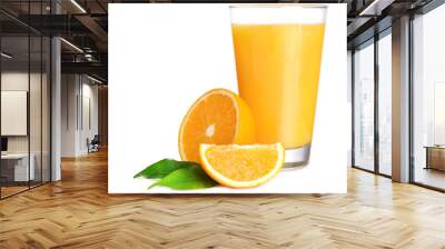 Glass of orange juice isolated on white Wall mural