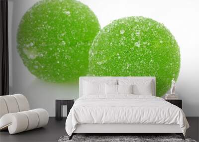 green jelly candies isolated on white Wall mural