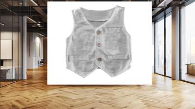 Grey waistcoat isolated on white Wall mural