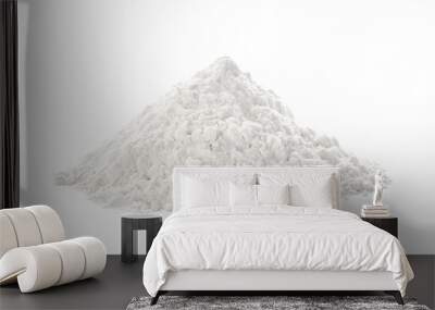 Heap of flour on white background Wall mural