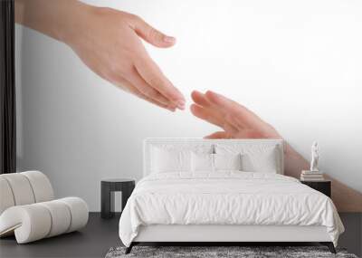 Helping hand isolated on white Wall mural