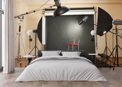 interior of professional photo studio Wall mural