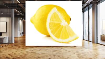 Juicy lemon isolated on white Wall mural