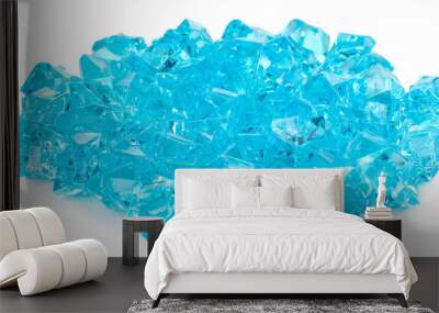 lots of blue decorative stones isolated on white Wall mural