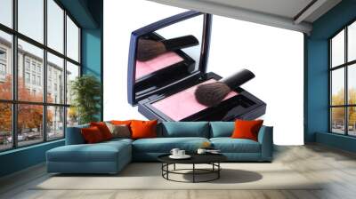 make-up blusher in box isolated on white Wall mural