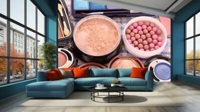 many professional cosmetics for make up Wall mural