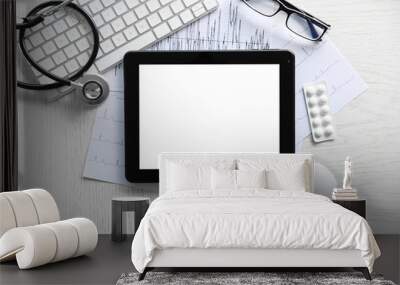 Medical equipment. Cardiogram concept Wall mural