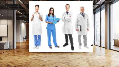 Medical staff on white background. Wall mural