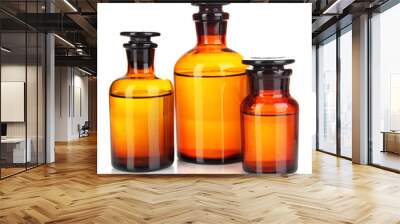 medicine bottles isolated on white Wall mural