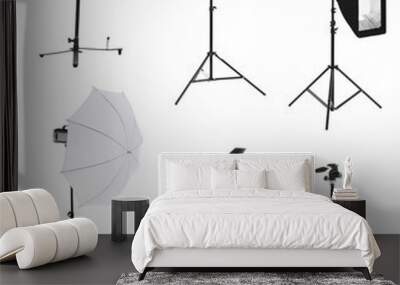 photographic equipment isolated on white Wall mural