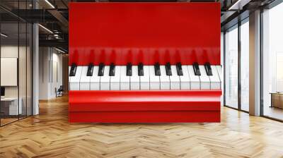 Piano keys of red piano close up Wall mural