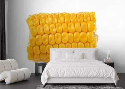 Piece of fresh corn cob, isolated on white Wall mural