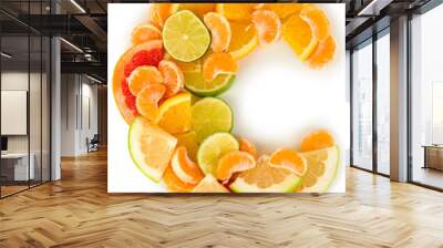 Products containing vitamin C isolated on white Wall mural