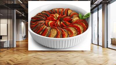 Ratatouille - traditional French Provencal vegetable dish cooked in oven, isolated on white Wall mural