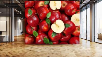 Red apples background Wall mural