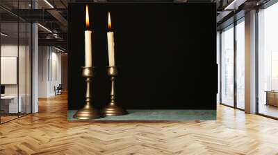 retro candlesticks with candles Wall mural