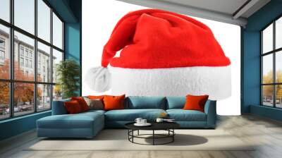 Santa hat isolated on white Wall mural