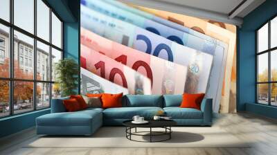 Set of different euro banknotes, background Wall mural