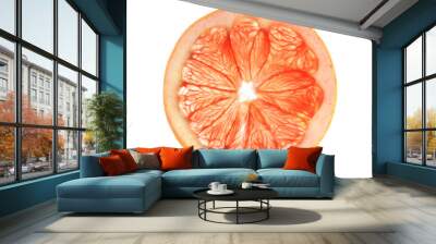 Slice of delicious citrus fruit on white background Wall mural