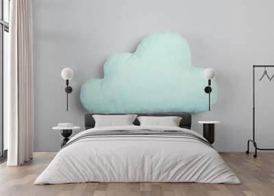 soft pillow in shape of cloud on light background Wall mural