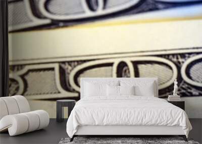 Stack of hundred dollars, macro view Wall mural