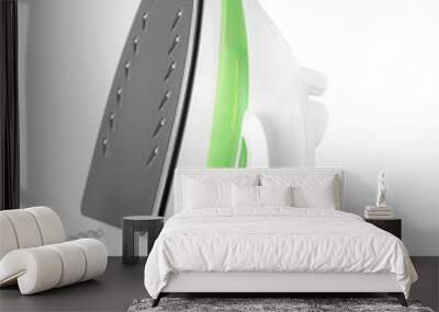 Steam iron isolated on white Wall mural