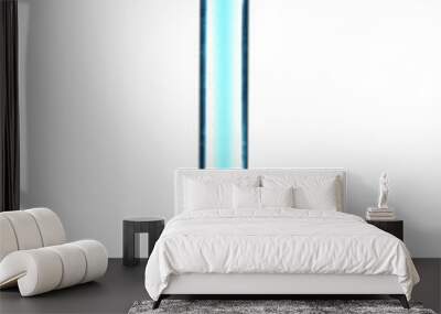 Test tube with blue sample isolated on white Wall mural