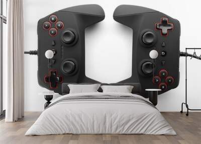 Video game controllers on white background Wall mural