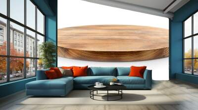 Wooden board on white background Wall mural