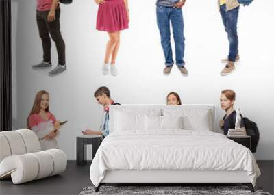 Youth lifestyle concept. Teenagers on white background Wall mural