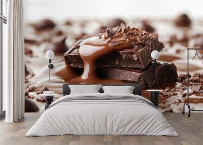 Chocolate Bars and Melted Chocolate Wall mural