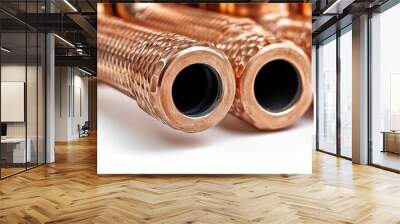 Close-up of Copper Pipes with Knurled Texture Wall mural