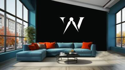 initial letter w watch logo design vector, Letter w logo watch Wall mural