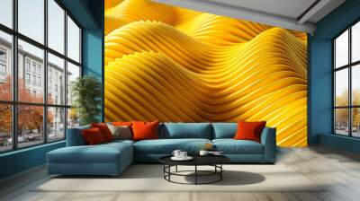 3D abstract yellow pattern paper illustration orange shape 3D rendering color CGI bright color close-up  Wall mural