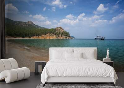 sandy cove of lake baikal Wall mural