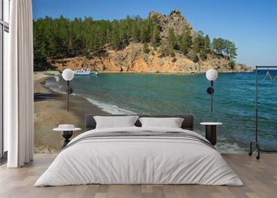 sandy cove of lake baikal Wall mural