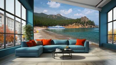 sandy cove of lake baikal Wall mural