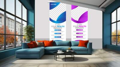 Agency stands roll up banner design stands template. editable roll-up banner vector template. Wall mural