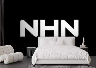 NHN letter logo design with black background in illustrator, vector logo modern alphabet font overlap style. calligraphy designs for logo, Poster, Invitation, etc. Wall mural