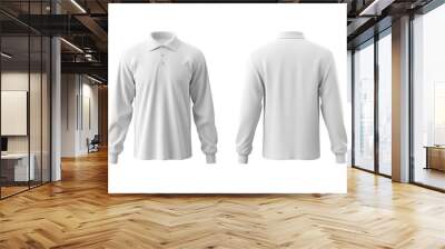 Long sleeve polo shirt mockup Wall mural