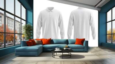 Long sleeve polo shirt mockup Wall mural